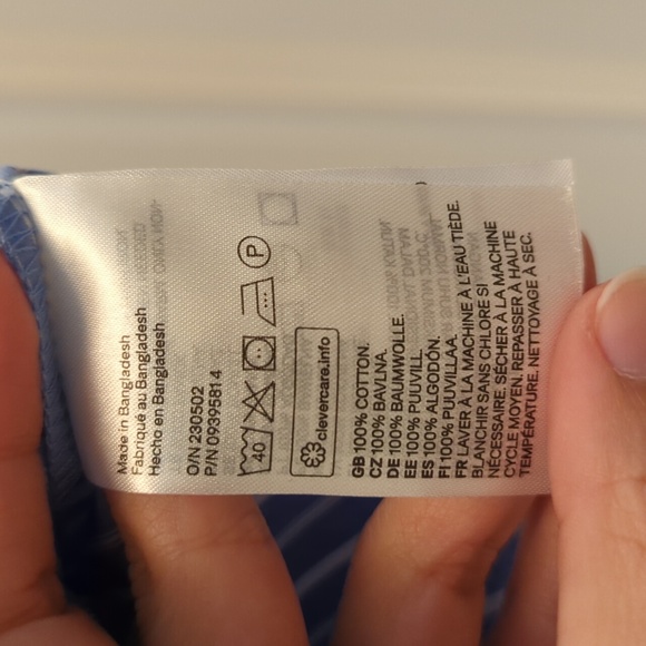 H&M Oversized Button Down Shirt, Size XS, Blue - Picture 6 of 7